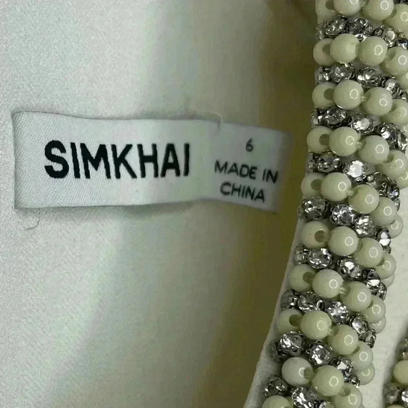 SIMKHAI by‎ Jonathan Simkhai Kat Embellished Minidress Size 6 Creamy White - Picture 8 of 16